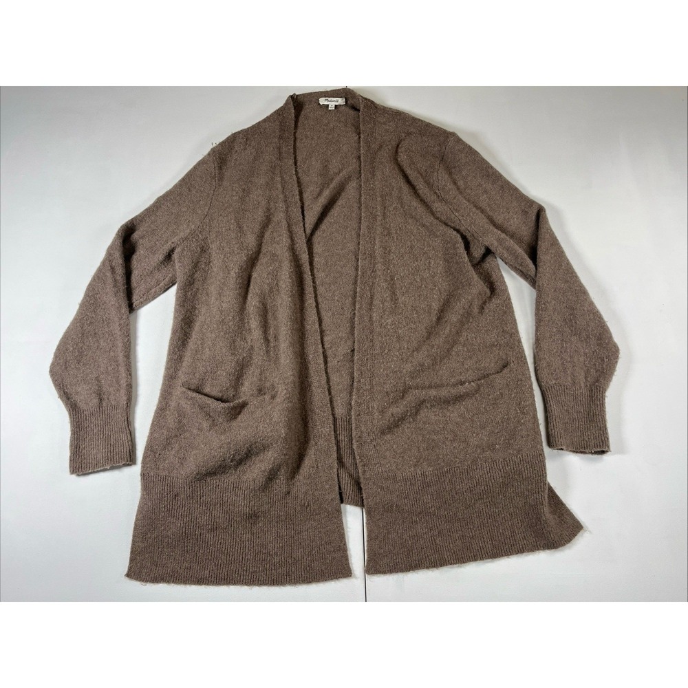 Madewell Sweater Cardigan Open Front Alpaca Merino Wool Pockets Womens M